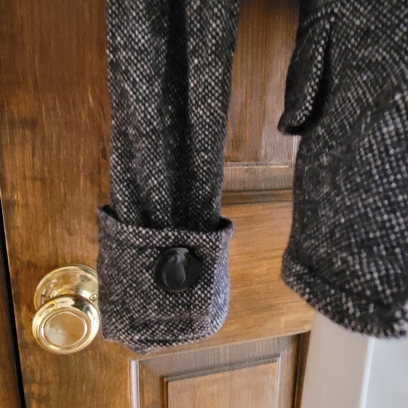 Banana Republic Sz 2 Jacket Faux Pockets Black & Gray P2P 15 L 14.5 - Picture 7 of 7